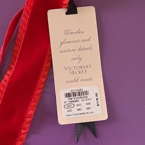 Victoria's Secret RUNWAY glamour red lace bra 32C - Picture 3 of 4